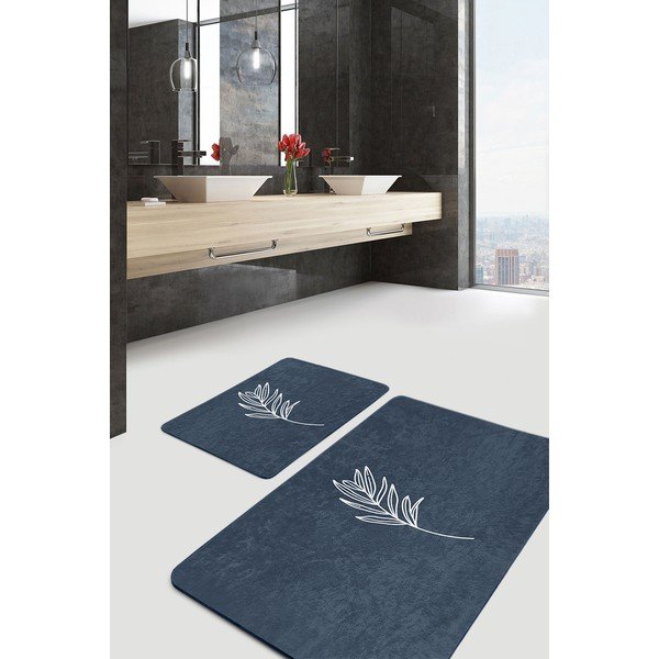 Kék fürdőszobai kilépő szett 2 db-os 60x100 cm – Mila Home-image-1