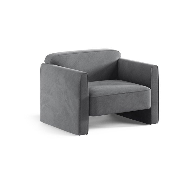 Szürke bársony fotel Abby – Micadoni 