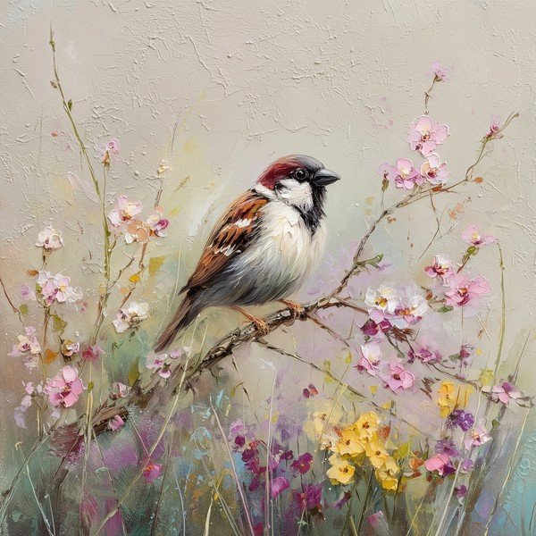 Nyomtatott vászon kép 32x32 cm Sparrow – Styler