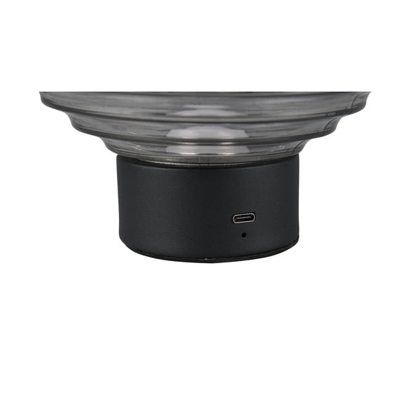 Fekete-szürke LED dimmelhető asztali lámpa üveg búrával (magasság 14,5 cm) Earl – Trio-image-3