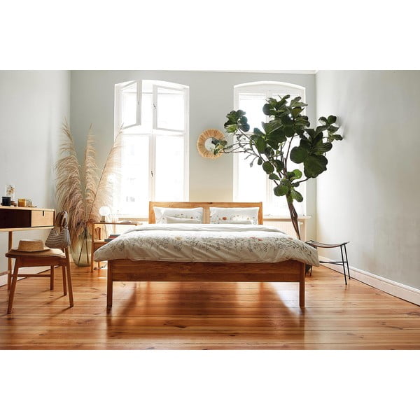 Tölgyfa franciaágy rattan ágytamlával 160x200 cm Pola - The Beds-image-4