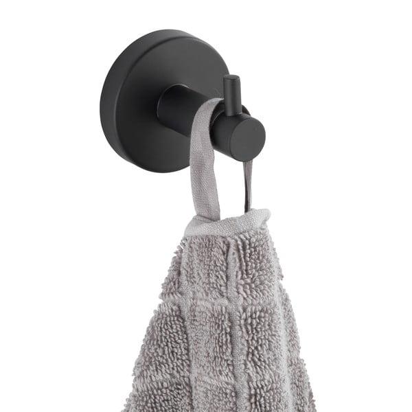 Matt fekete fali rozsdamentes acél akasztó Bosio – Wenko-image-1