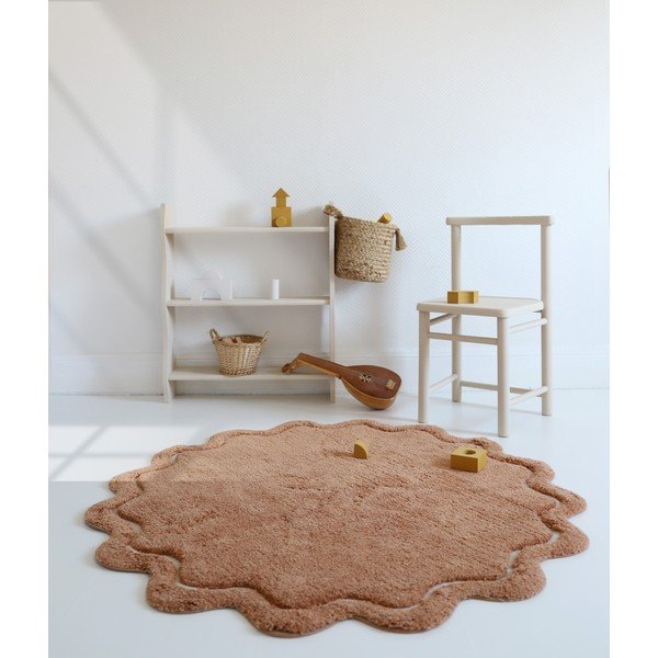 Téglavörös mosható kézi szövésű pamut kerek szőnyeg ø 110 cm Sweet April Toffee – Nattiot-image-4