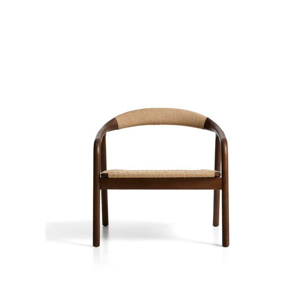 Sötét natúr színű fa-kárpitozás nélküli fotel Derile – Kave Home-image-4