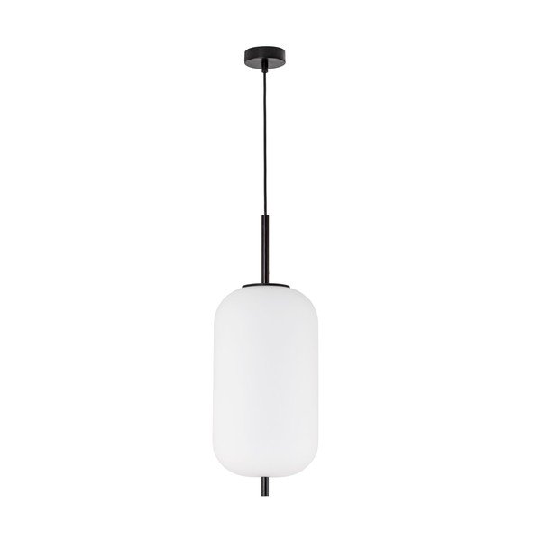 Fehér-fekete üveg függőlámpa ø 22 cm Lato – Nova Luce