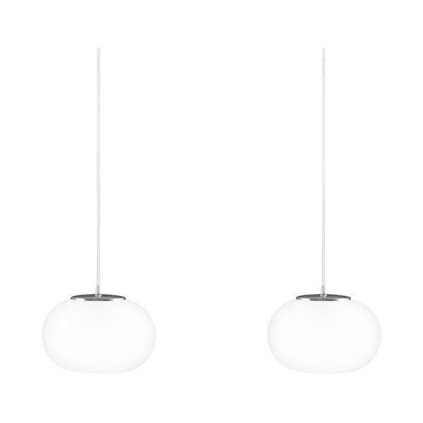 DOSEI kétágú mennyezeti függőlámpa opálüvegből ezüstszínű foglalattal - Sotto Luce-image-4
