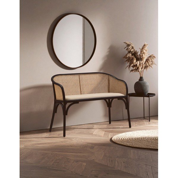 Fekete-natúr színű párnázott pad Cebu – Premier Housewares-image-1