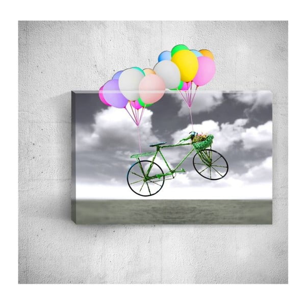 Bike With Balloons 3D fali kép, 40 x 60 cm - Mosticx