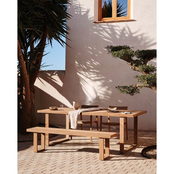 Natúr színű tömörfa kerti pad Canadell – Kave Home-image-4