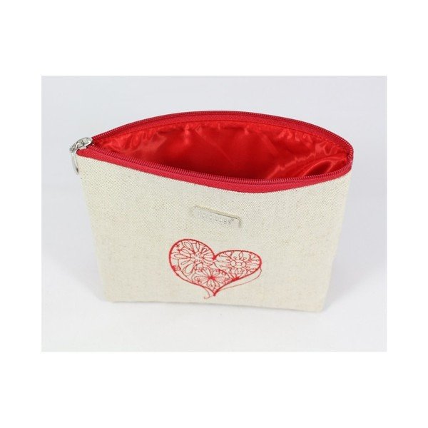 Baggie Big No.497 bézs-piros kozmetikai táska - Dara bags-image-2