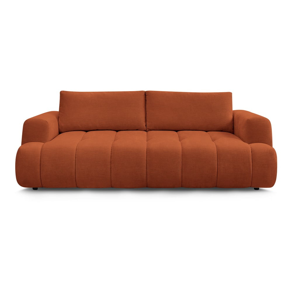 Téglavörös kinyitható-tárolóhelyes kanapé 251 cm Fuji – Bobochic Paris
