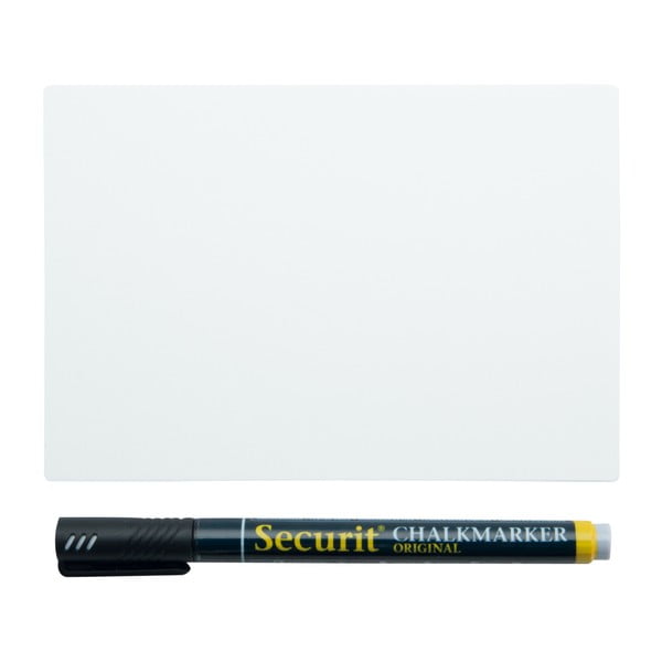 Chalkboard Tags A8 fehér műanyag tábla és filc szett - Securit®