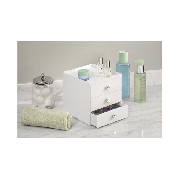 3 fiókos fehér tároló, magasság 18 cm - iDesign-image-2