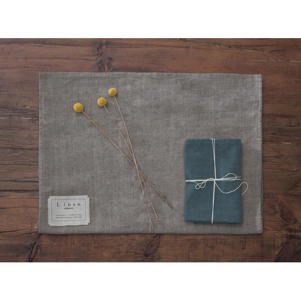 Turquoise 4 db szövet szalvéta lenkeverékkel, 43 x 43 cm - Really Nice Things-image-2