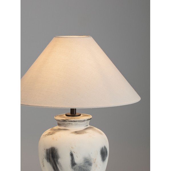 Fehér-szürke kerámia asztali lámpa textil búrával (magasság 55 cm) Lupe – Nova Luce-image-1