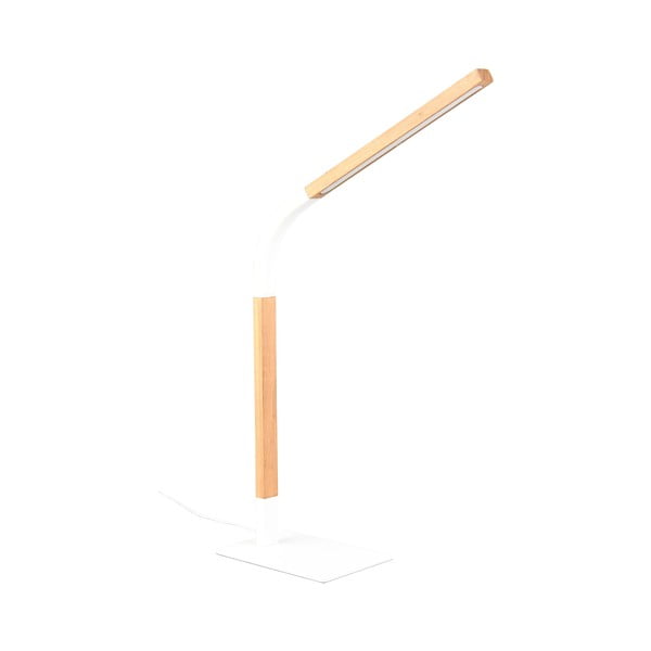 Fehér-natúr színű LED dimmelhető asztali lámpa fa búrával (magasság 73,5 cm) Norris – Trio-image-2