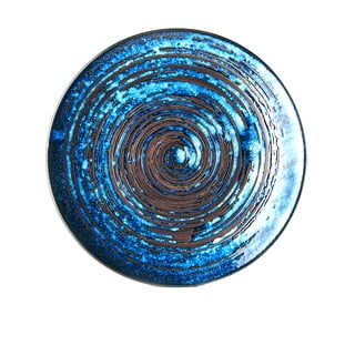 Copper Swirl kék kerámia tányér, ø 29 cm - MIJ