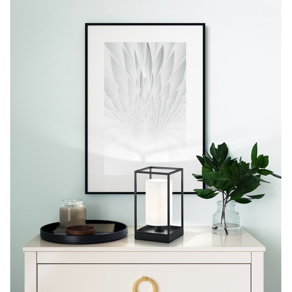 Fekete-fehér asztali lámpa textil búrával (magasság 28,5 cm) Gilli – Fischer & Honsel-image-1