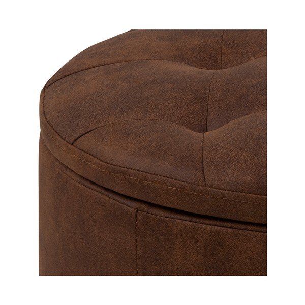 Retina konyakbarna műbőr puff, ⌀ 60 cm - Actona-image-3