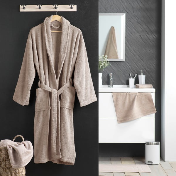 Világosbarna pamut fürdőköpeny M Tendresse – douceur d'intérieur-image-1