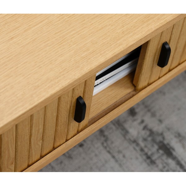 Natúr színű dohányzóasztal tölgyfa dekorral 60x120 cm Nola – Unique Furniture-image-3