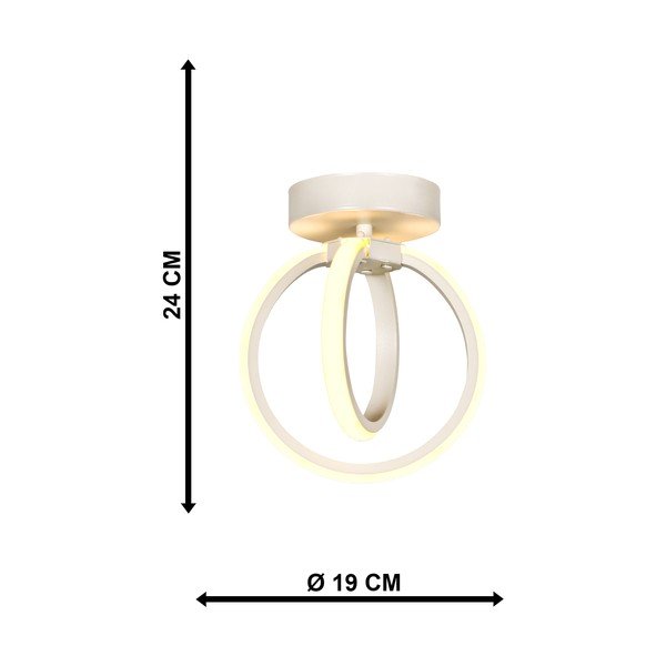 Fehér fém LED mennyezeti lámpa Sezen – Squid Lighting-image-3