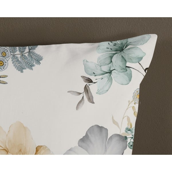 Zöld-krémszínű egyszemélyes-hosszabbított pamut ágyneműhuzat 140x220 cm Celina – Good Morning-image-3