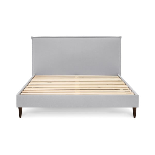 Világosszürke kárpitozott franciaágy ágyráccsal 180x200 cm Sary – Bobochic Paris-image-3