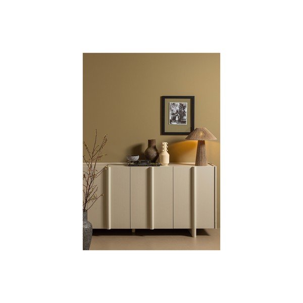 Krémszínű borovi fenyő alacsony moduláris komód 200x85 cm Basu – WOOOD-image-1