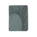 Zöld-szürke gumis pamut lepedő 140x200 cm – Good Morning