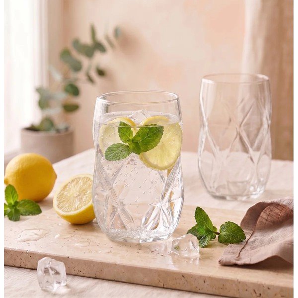 Boroszilikát üveg pohár szett 6 db-os 400 ml Geo – Vialli Design-image-3