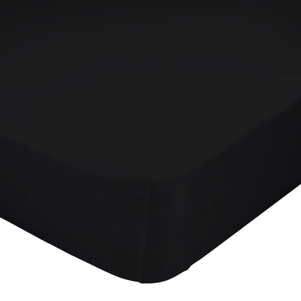 Fekete elasztikus lepedő 100% pamutból, 60 x 120 cm - Baleno
