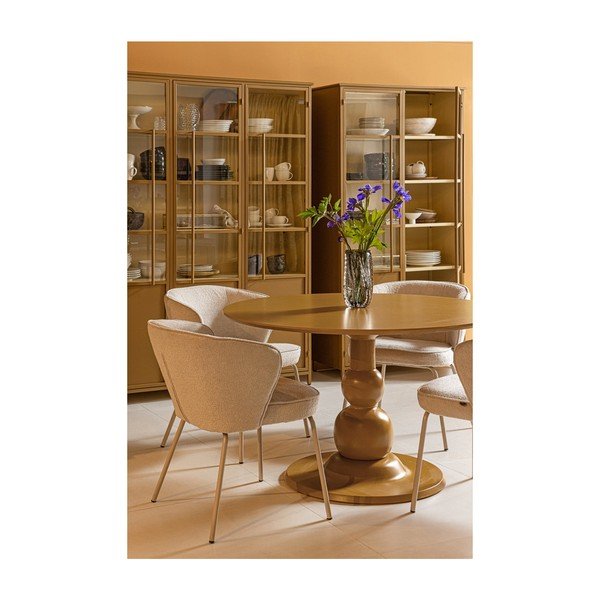 Mustársárga fém tálalószekrény 140x200x44 cm Exhibit – WOOOD-image-1