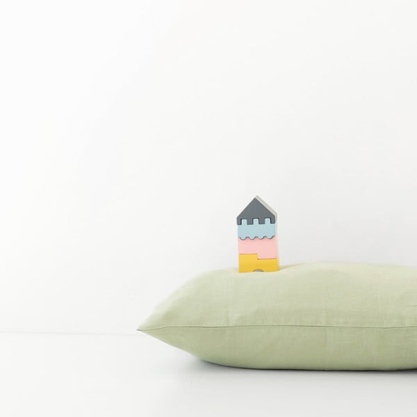 Nature zöld len gyerek párnahuzat, 40 x 60 cm -Linen Tales-image-1