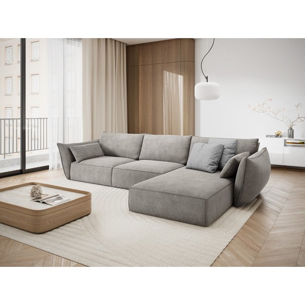 Világosszürke sarokkanapé (jobb oldali) Vanda – Mazzini Sofas-image-1