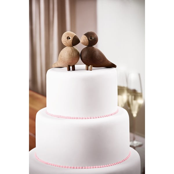 Bojesen Denmark Lovebirds 2 db dekorációs figura tömör tölgyfából - Kay-image-1