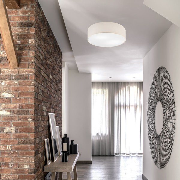 Krémszínű mennyezeti lámpa textil búrával ø 45 cm Vivian – LAMKUR-image-2