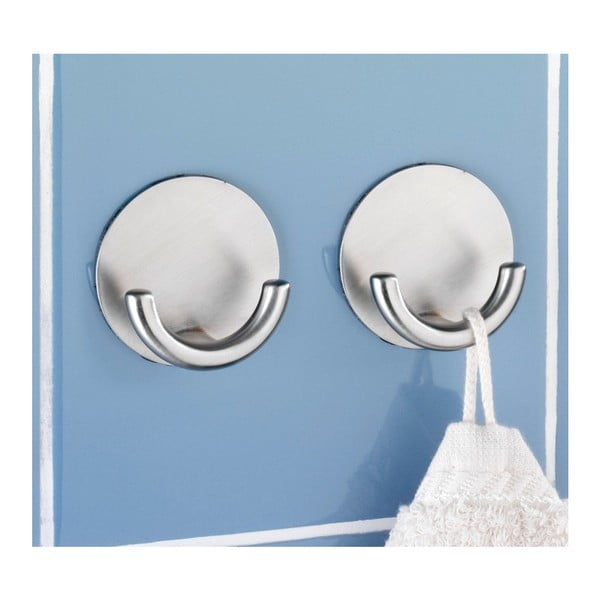 Rondo ezüstszínű öntapadós fali akasztó - Wenko-image-1