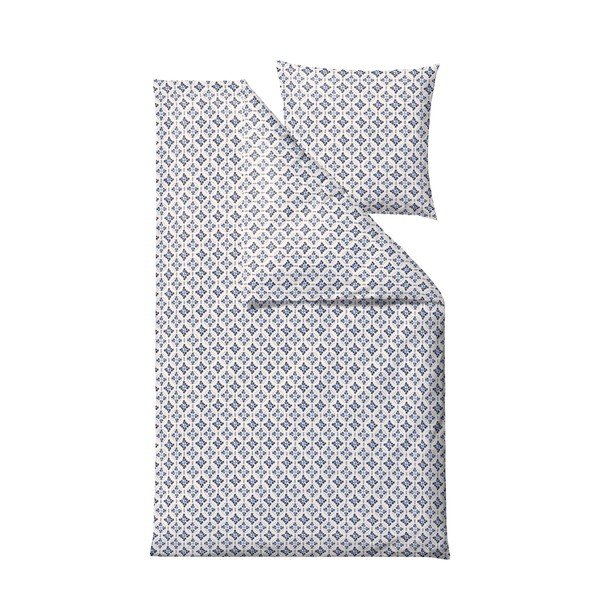 Fehér-kék egyszemélyes pamut ágyneműhuzat 140x200 cm Heirloom – Södahl-image-2