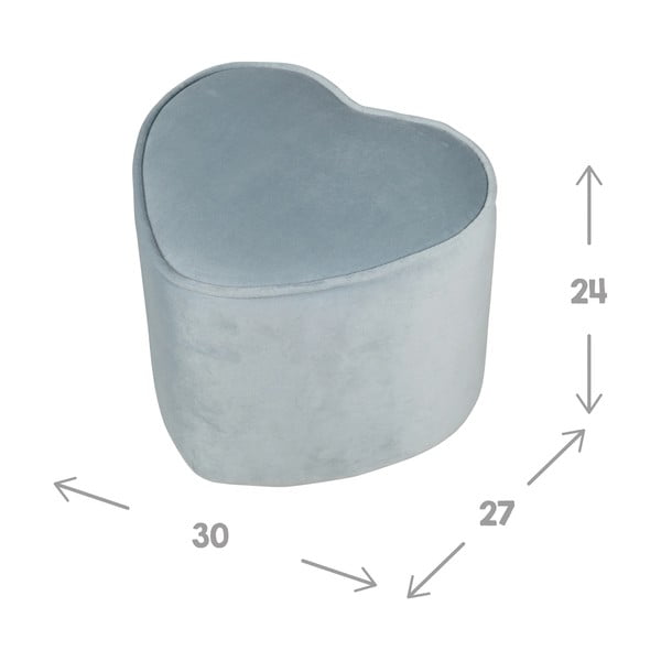 Világoskék bársony gyerek puff Lil Sofa – Roba-image-2