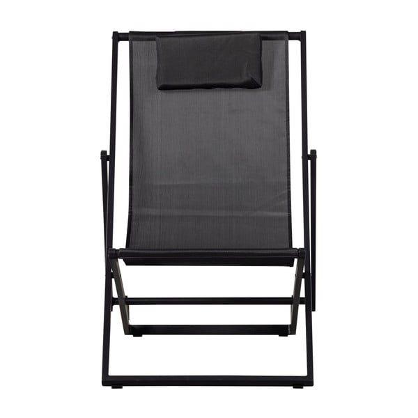 Fekete fém összecsukható kerti napozóágy Esper – Exotan-image-3