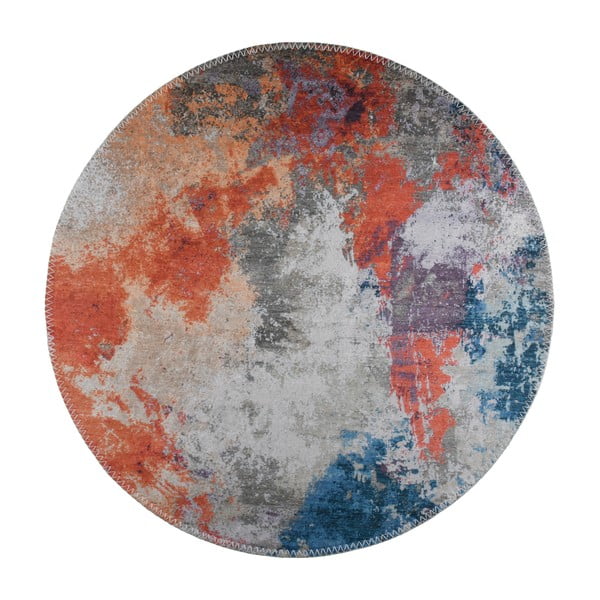Kék-narancssárga mosható kerek szőnyeg ø 80 cm – Vitaus