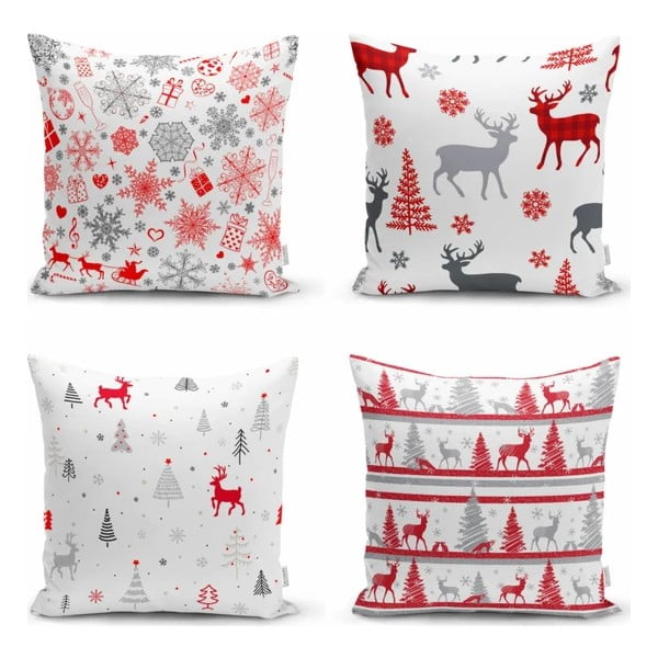 Párnahuzat szett  karácsonyi mintával 4 db-os 43x43 cm Snowflakes – Mila Home