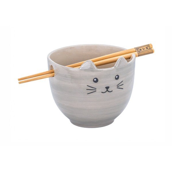 Szürke agyagkerámia tálka 450 ml Cat – Sass & Belle