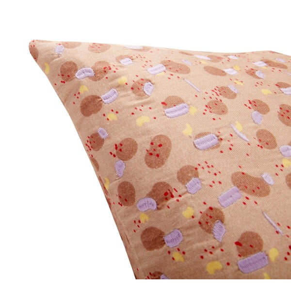 Spot bézs-rózsaszín pamut párna, 50 x 50 cm - Hübsch-image-2