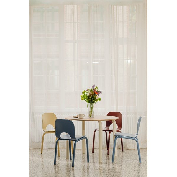 Kerek étkezőasztal tölgyfa dekoros asztallappal ø 100 cm Meko – noo.ma-image-1