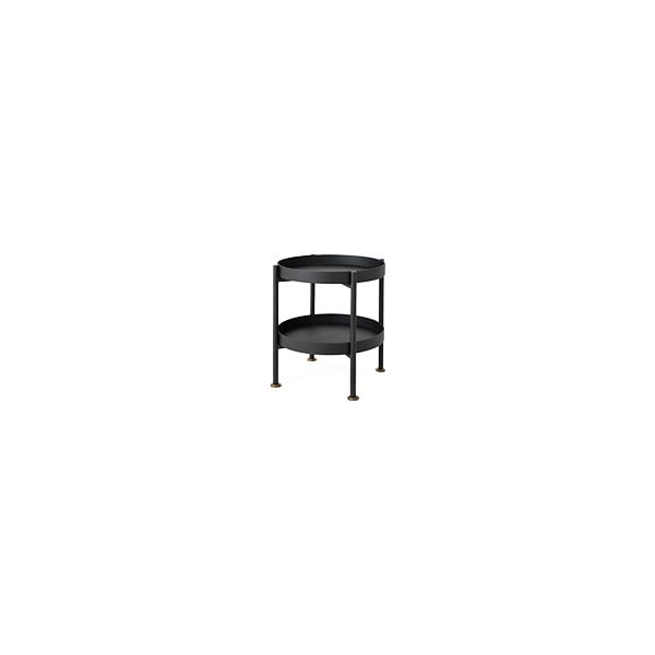 Hanna fekete többszintes tárolóasztal, ⌀ 40 cm - Custom Form