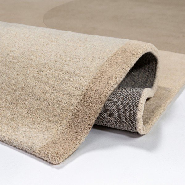 Natúr színű kézi szövésű gyapjú szőnyeg 200x290 cm Lozenge – Flair Rugs-image-2