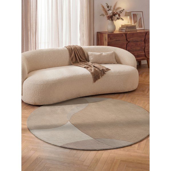 Bézs gyapjú kerek szőnyeg ø 200 cm Ovia – Villeroy&Boch-image-1