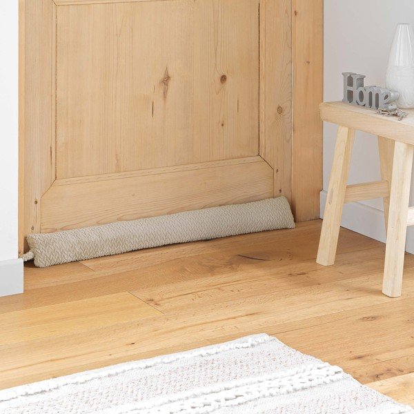 Bézs huzatfogó párna 10x80 cm Flanela – douceur d'intérieur-image-1